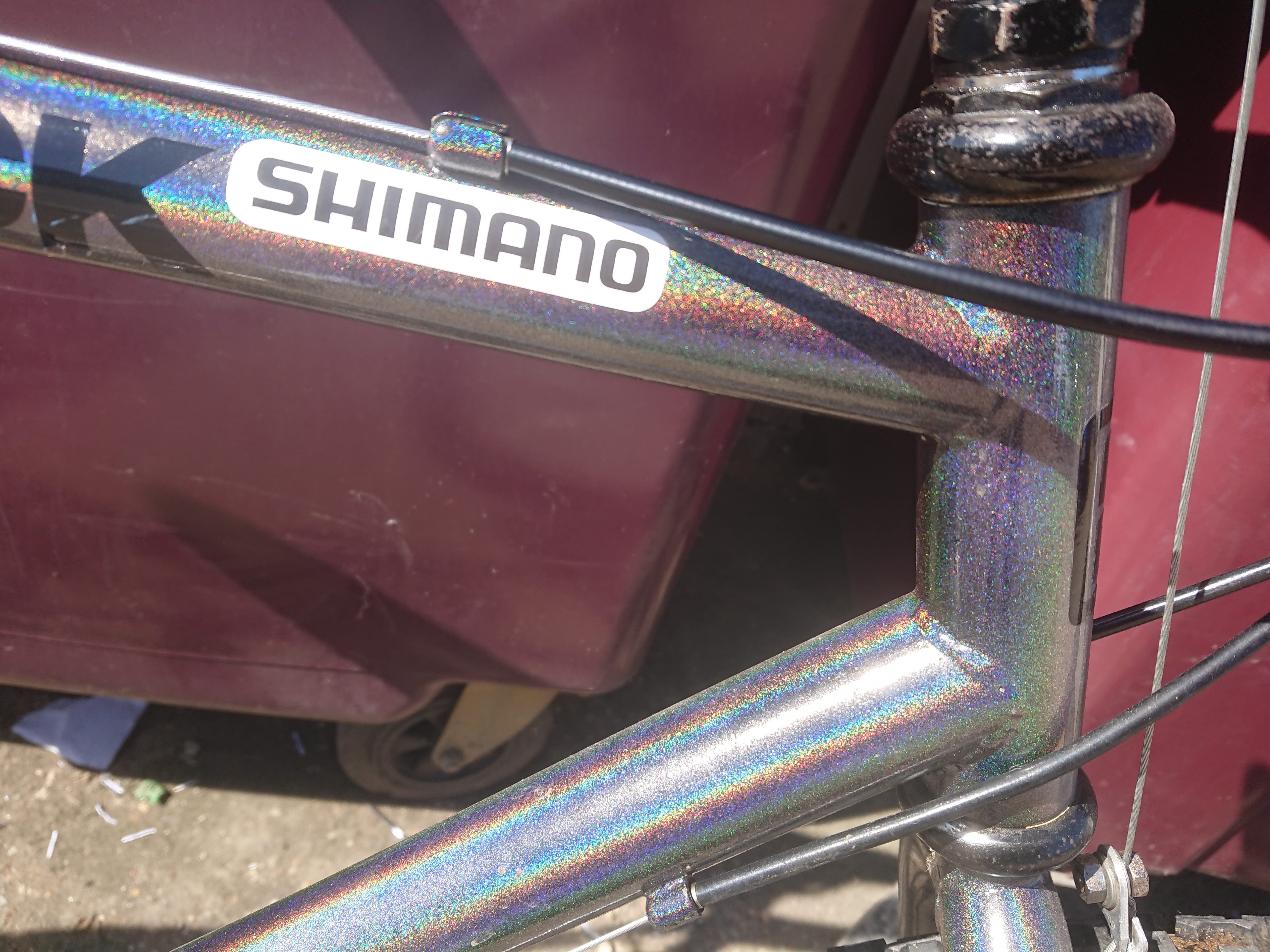 Bike frame and sticker
