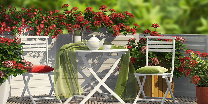 white garden furniture