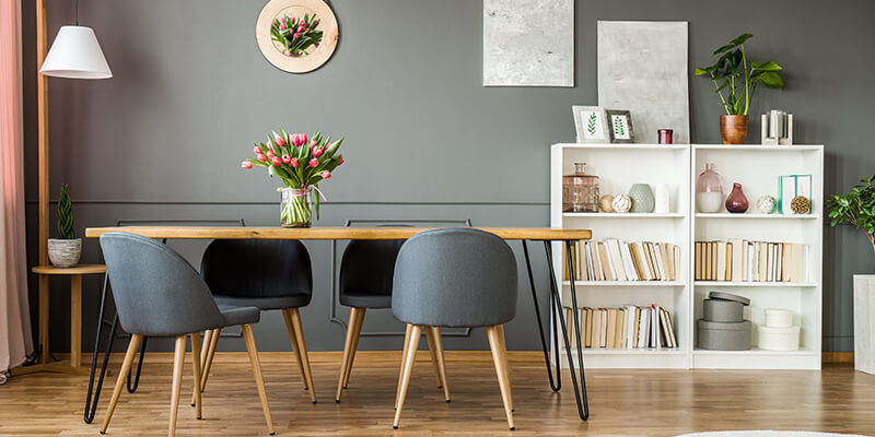 grey dining room