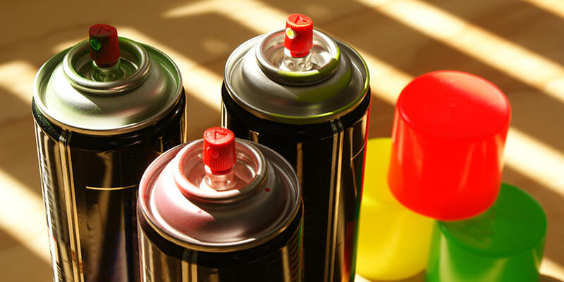 Spray paint cans