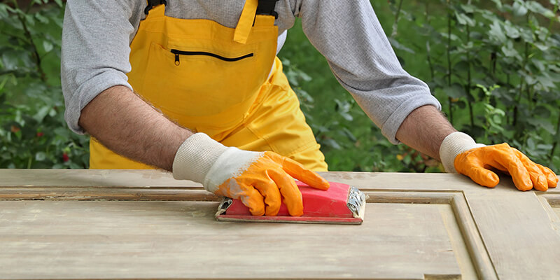 Sanding down door