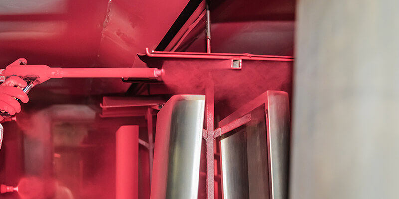 red powder coating