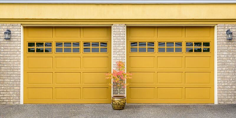 Yellow garage door