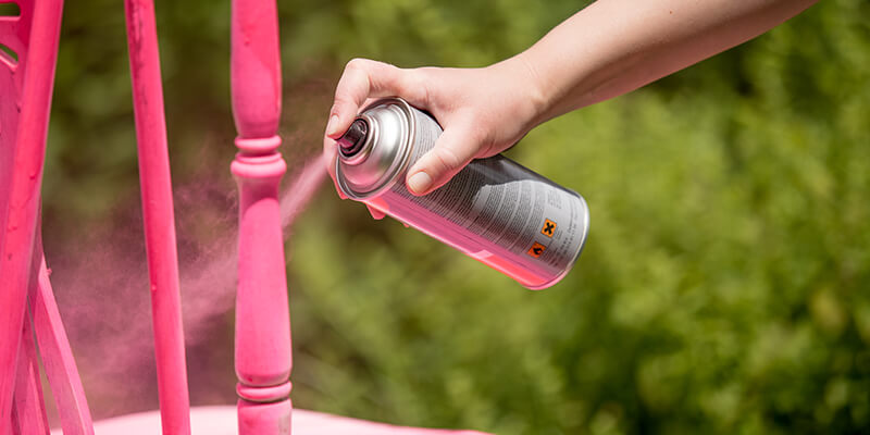 Spray painting wooden chair