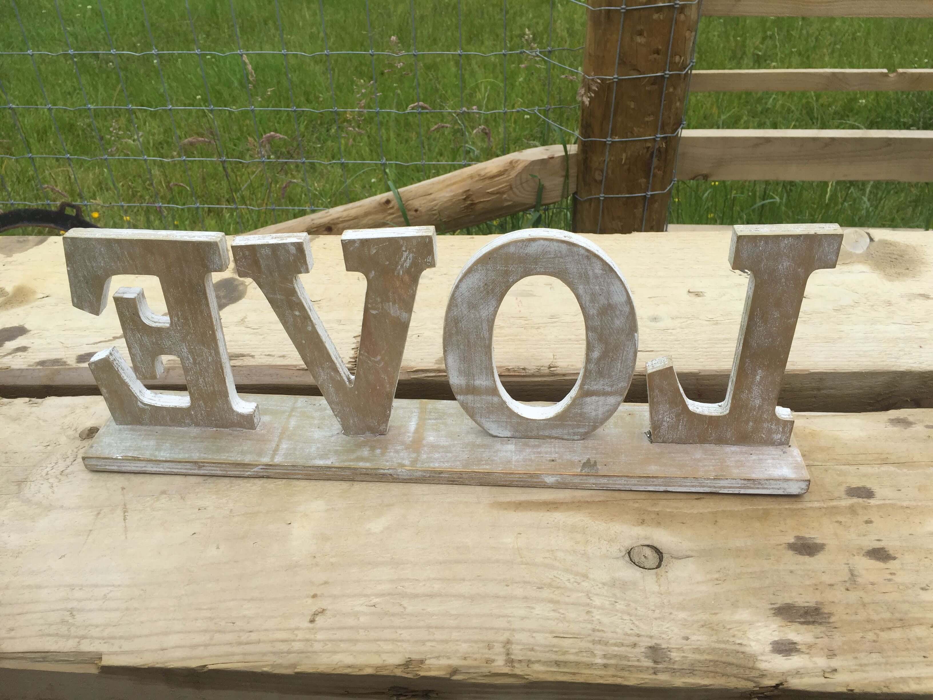 back of love sign before refurbishment