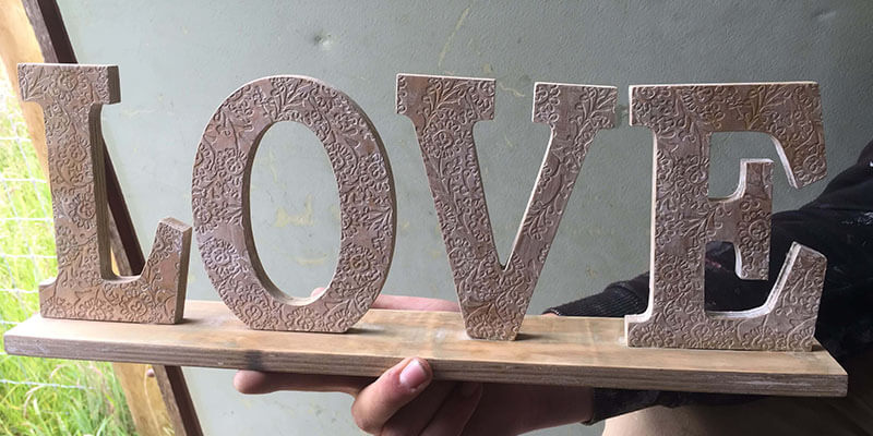 wood love sign