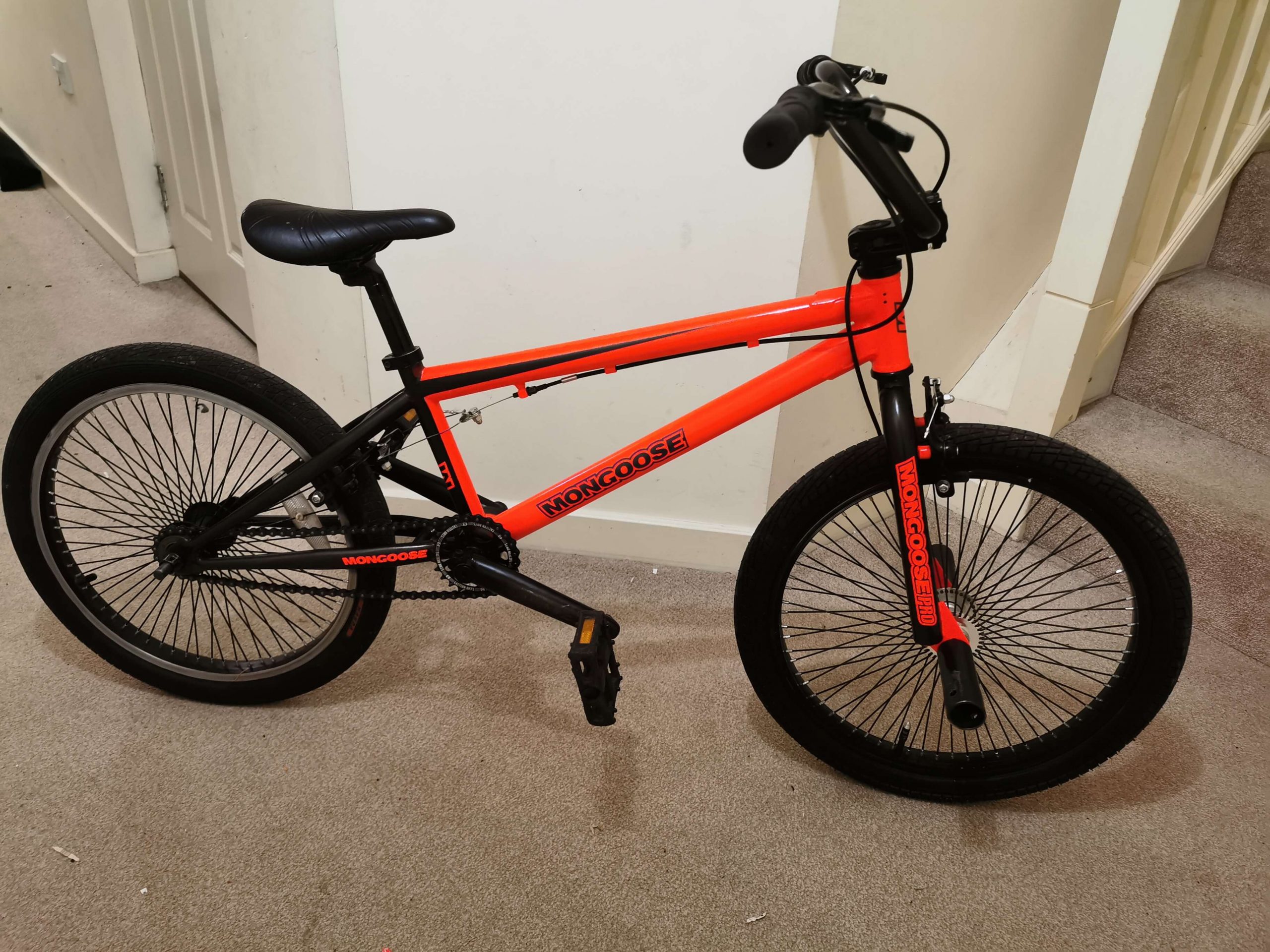 new renovated orange bike