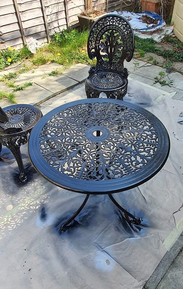 Black Garden Table