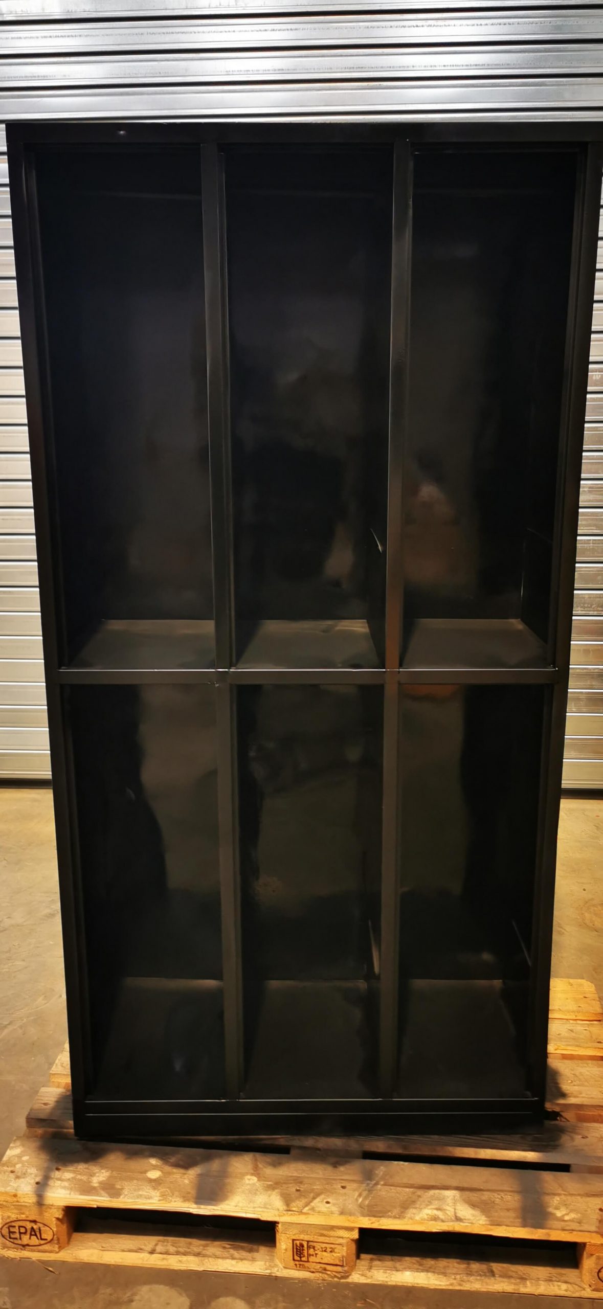 sprayed black locker