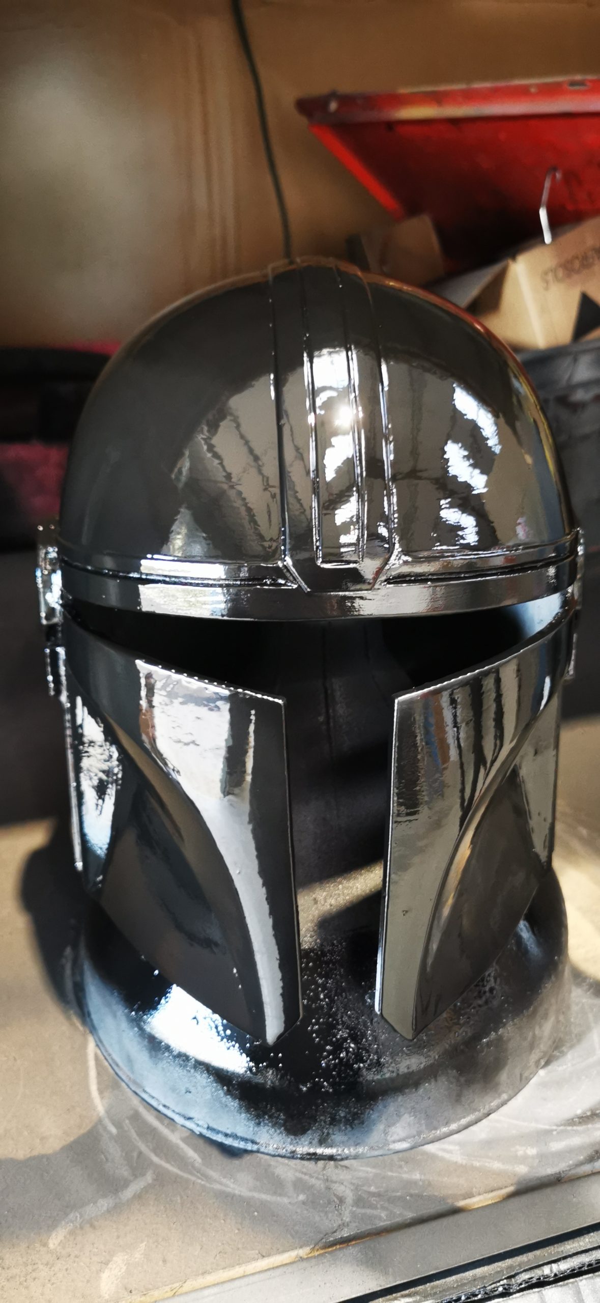 newly sprayed helmet
