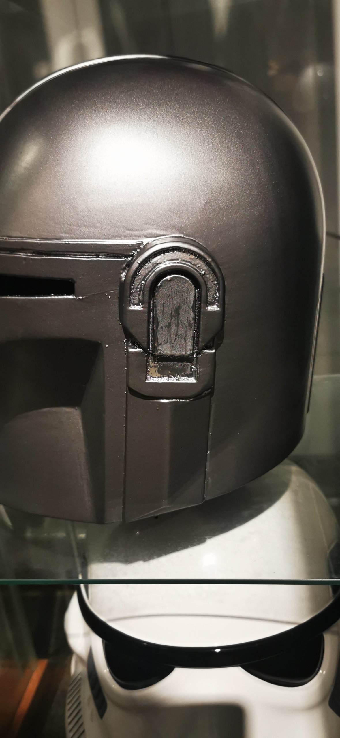 side of completed helmet
