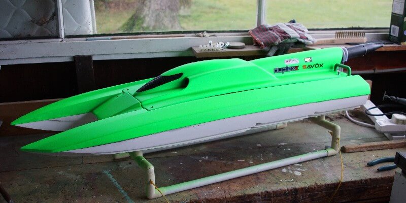 green model boat