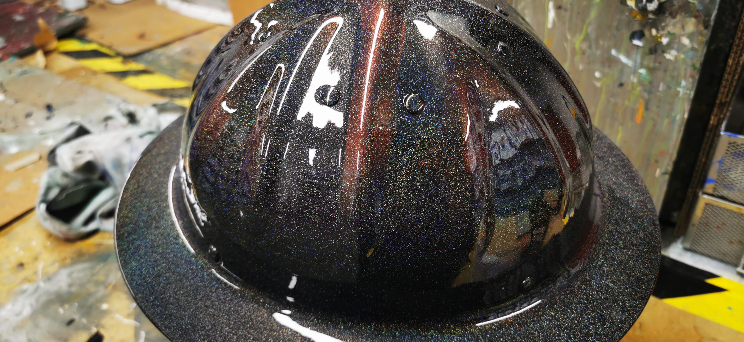 helmet with hologram coating
