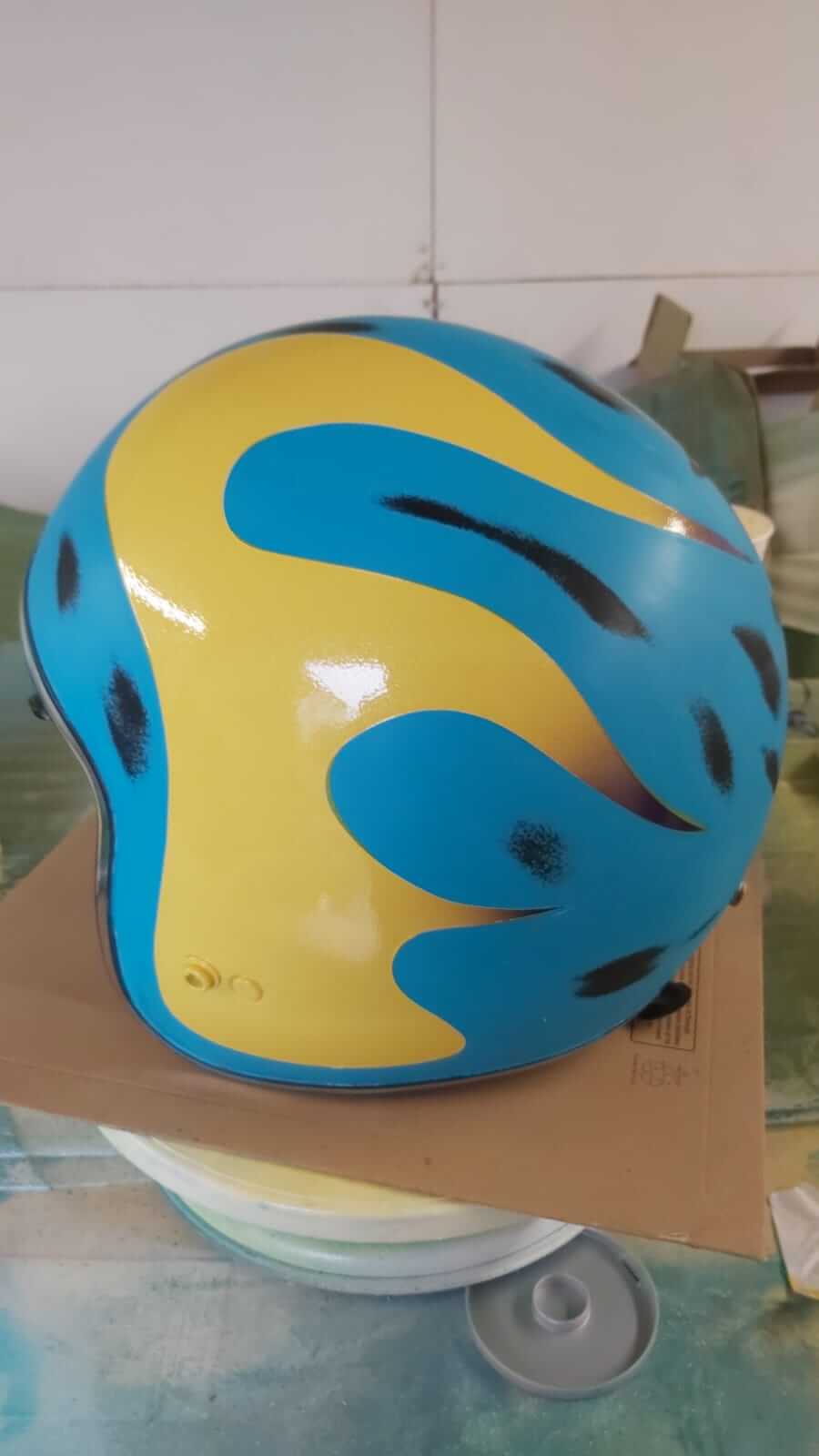 completed blue helmet