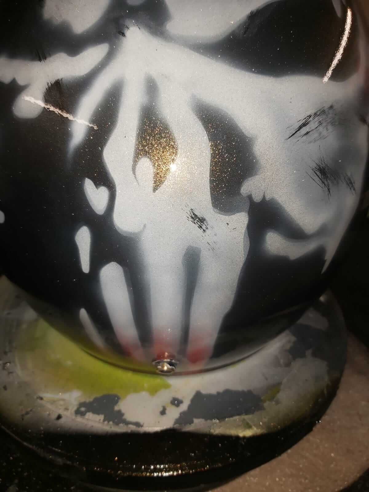 paint work on skull helmet