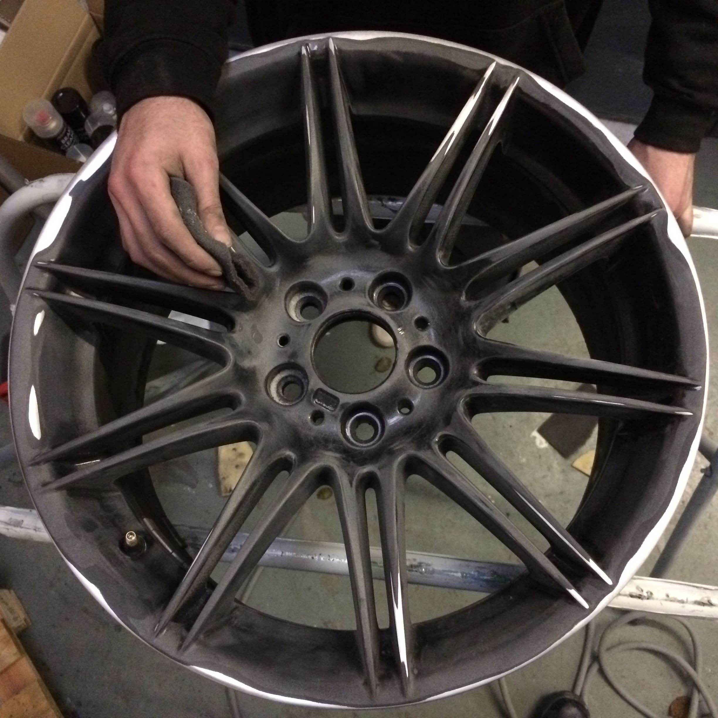 Wheel Being Sanded