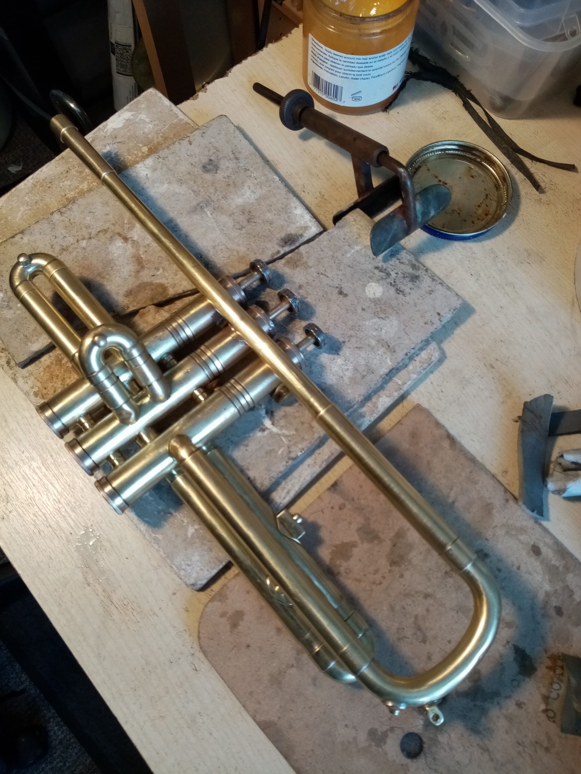 brass trumpet before