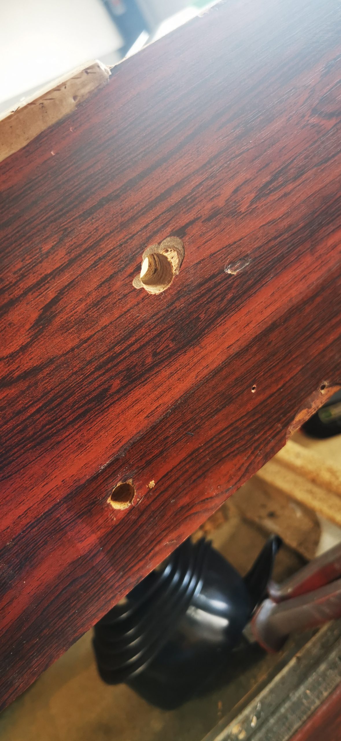 holes in wood