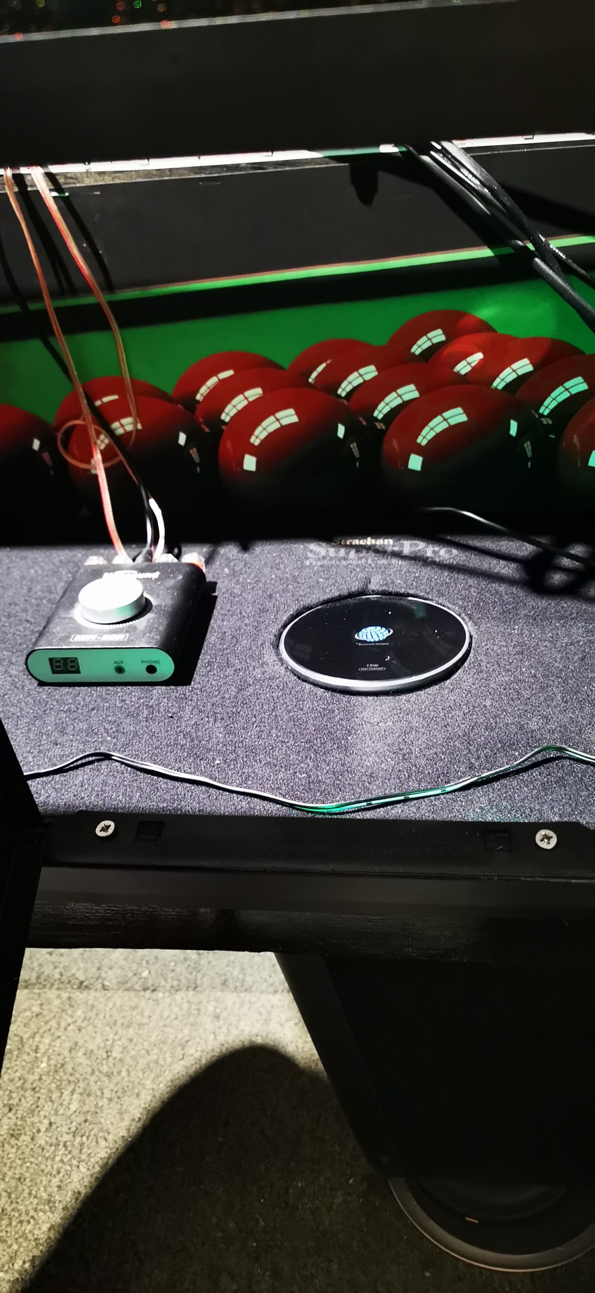 sound system inside table