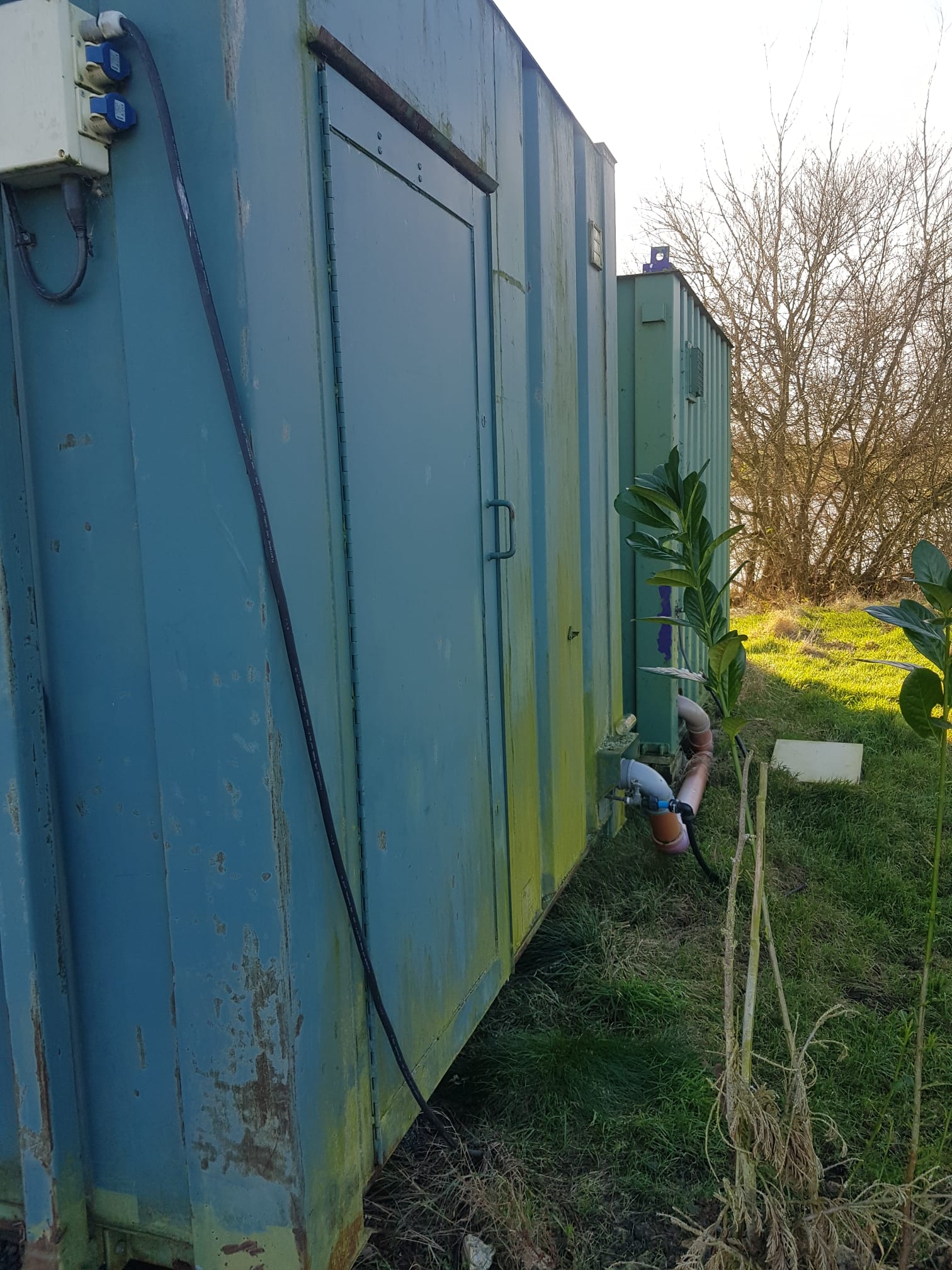 shipping container before refurbishment