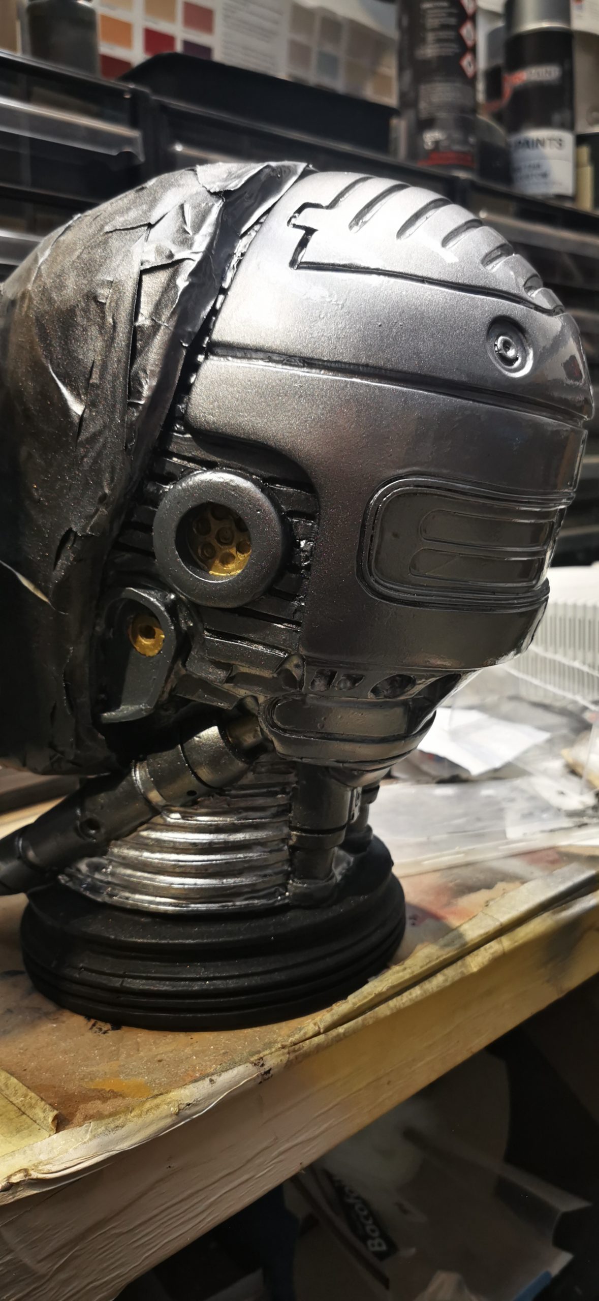 detailed photo of painted robocop