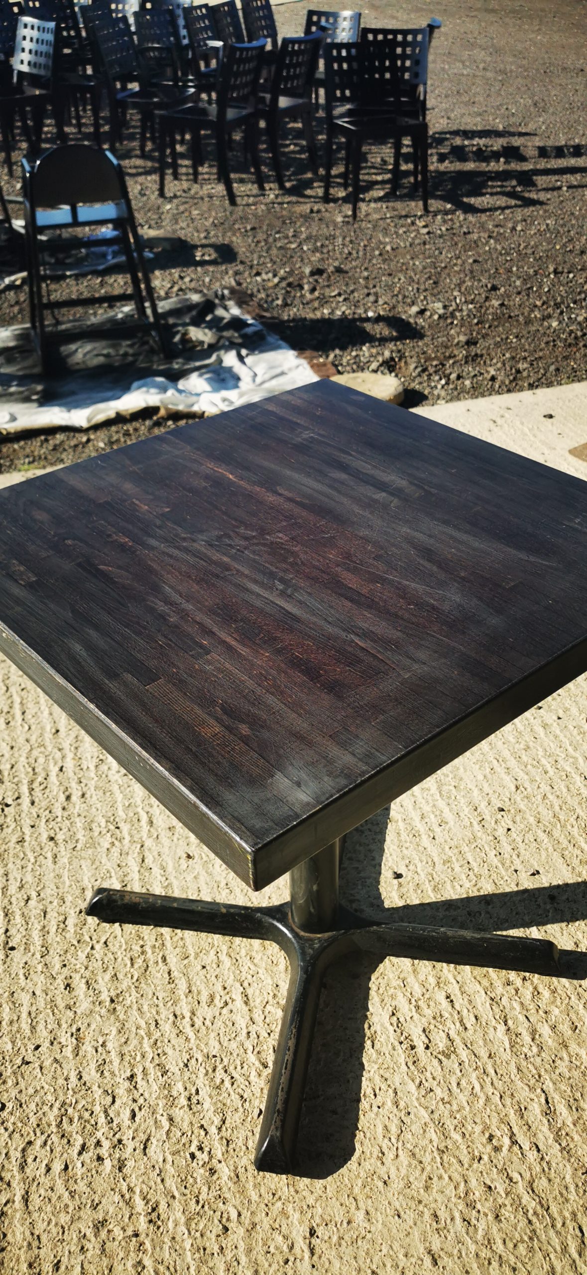 sanded down table