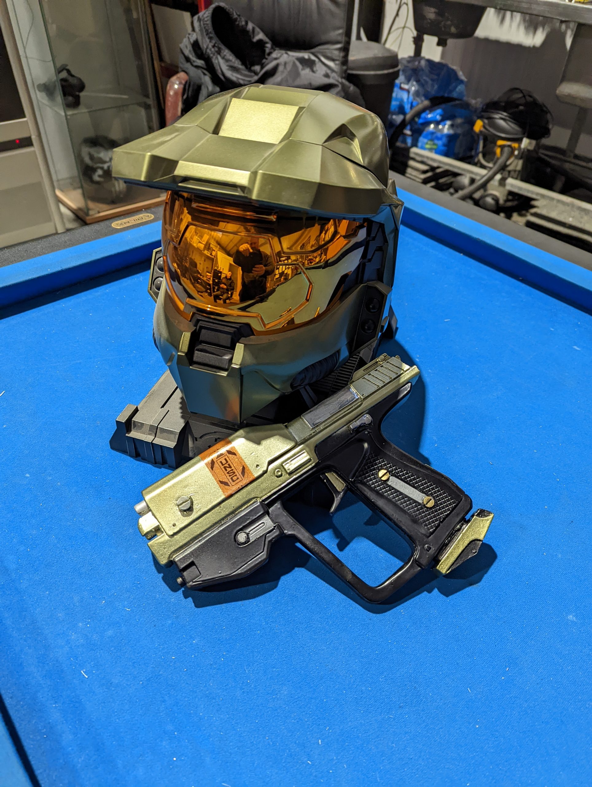 halo helmet with prop gun