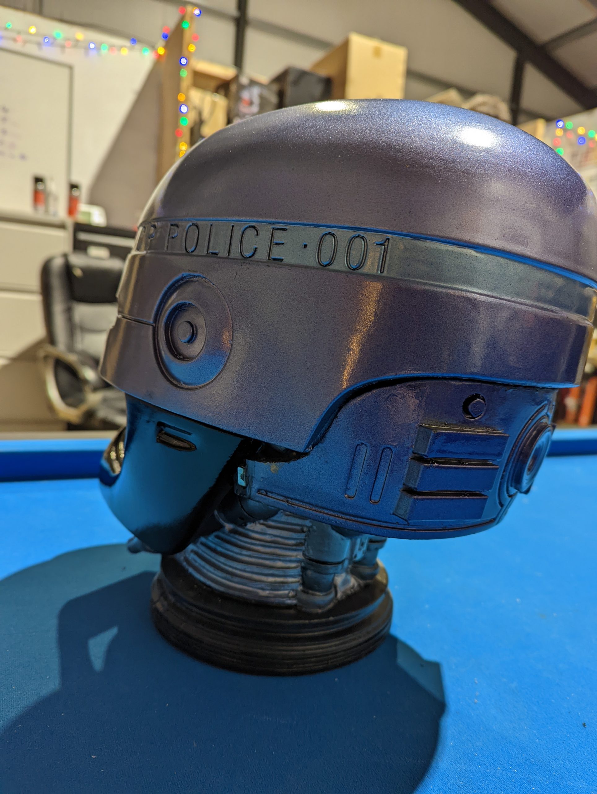 behind the robocop head