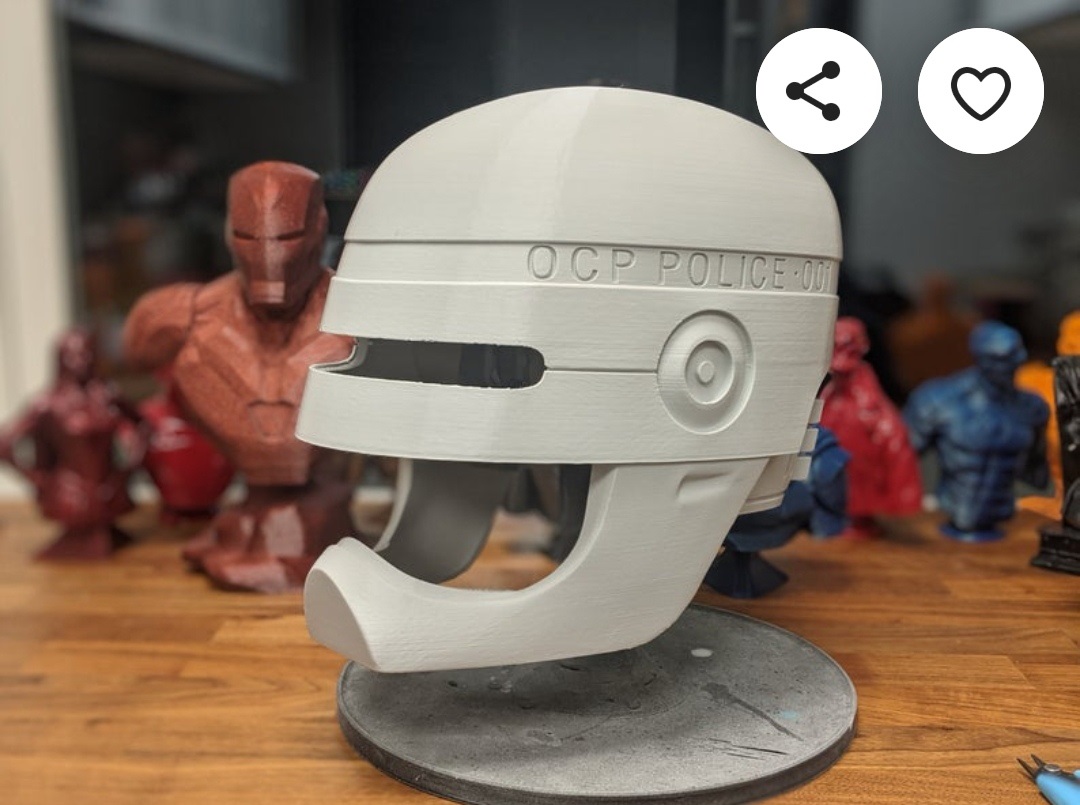 helmet on robocop head