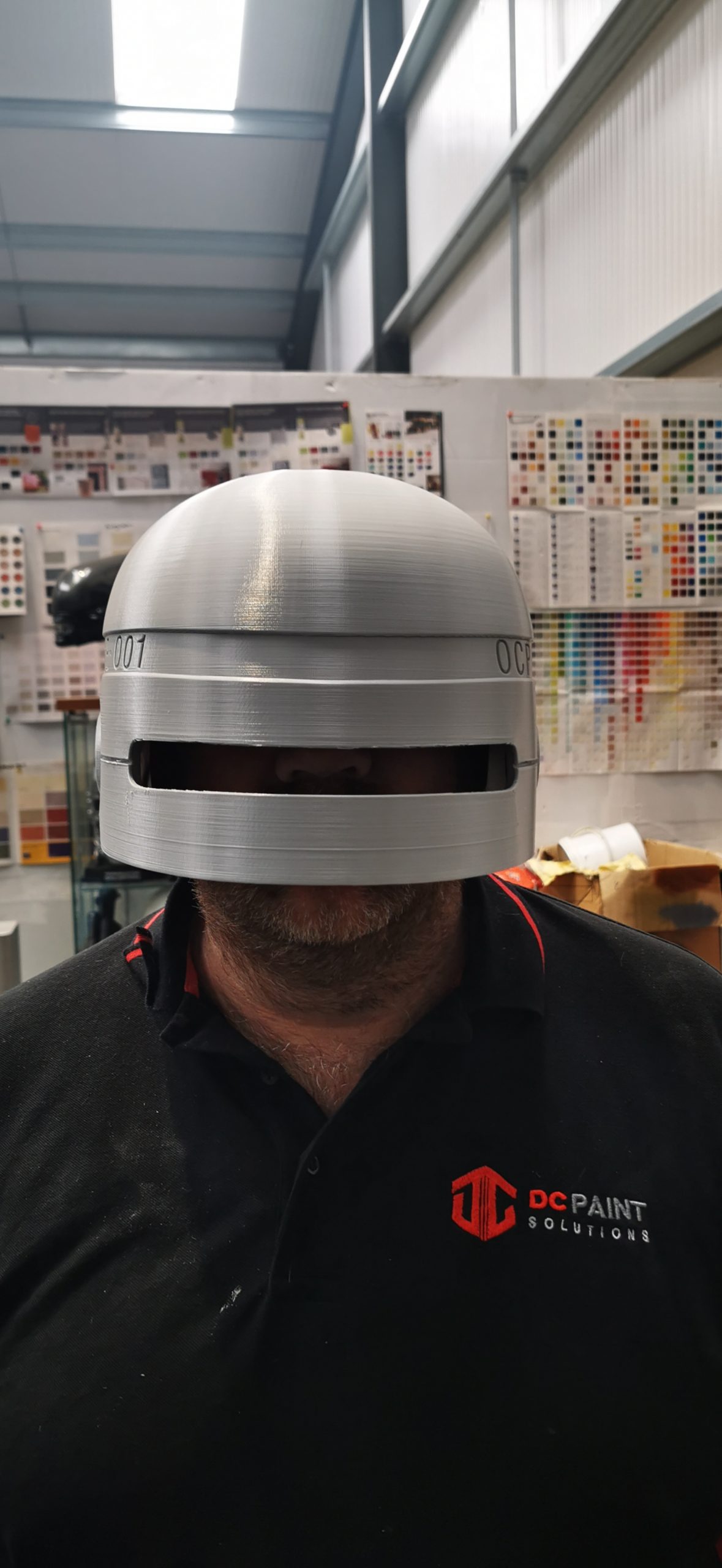 helmet size comparison with person