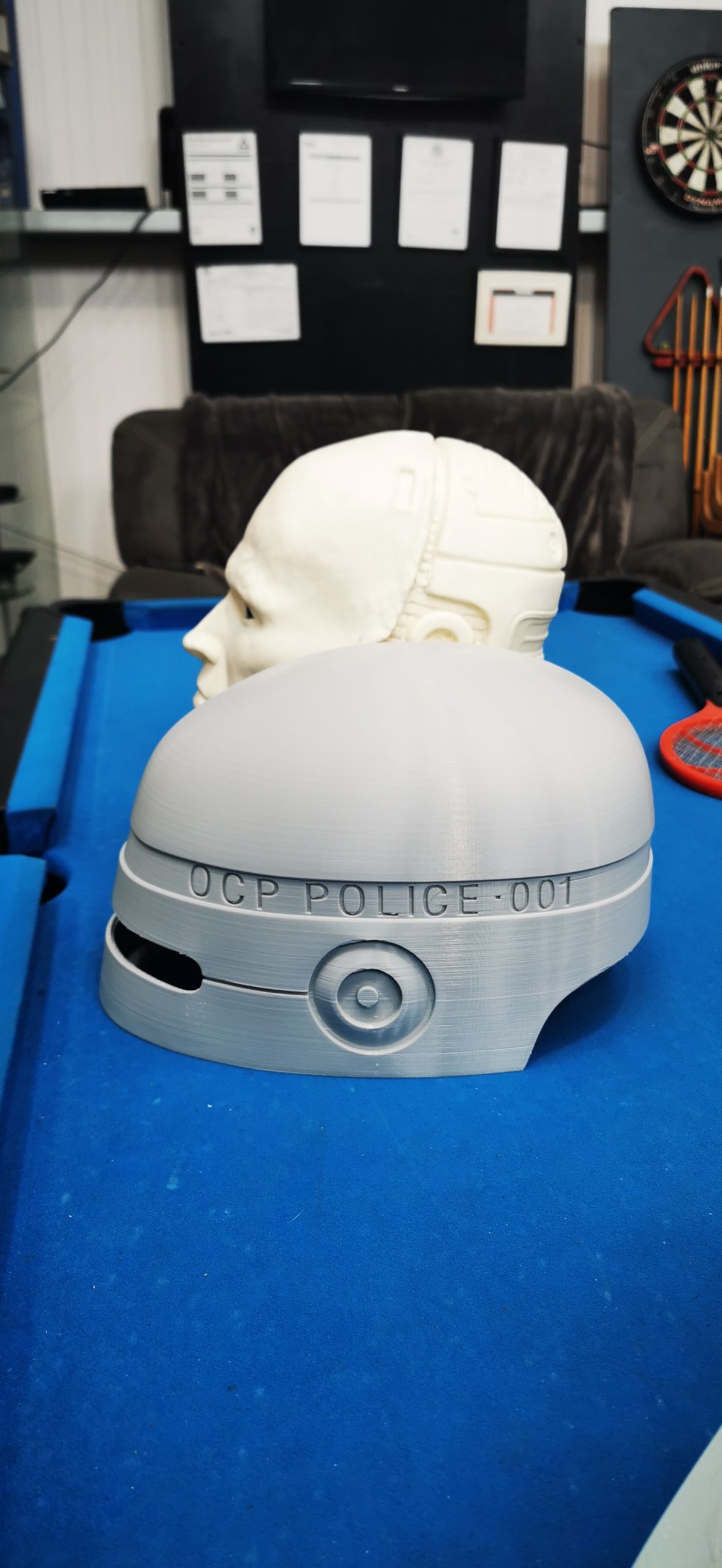 helmet with robocop head