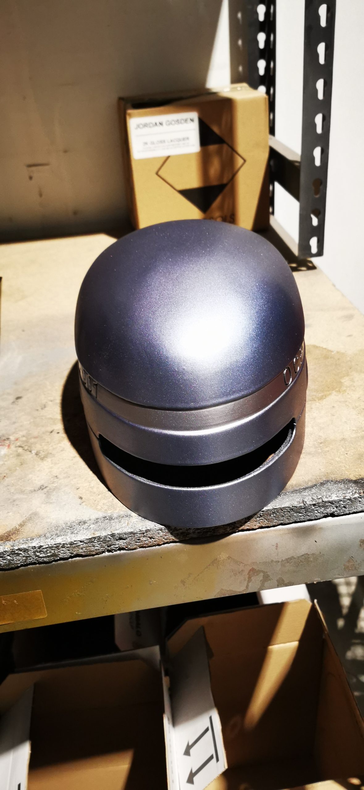 metallic paint on helmet