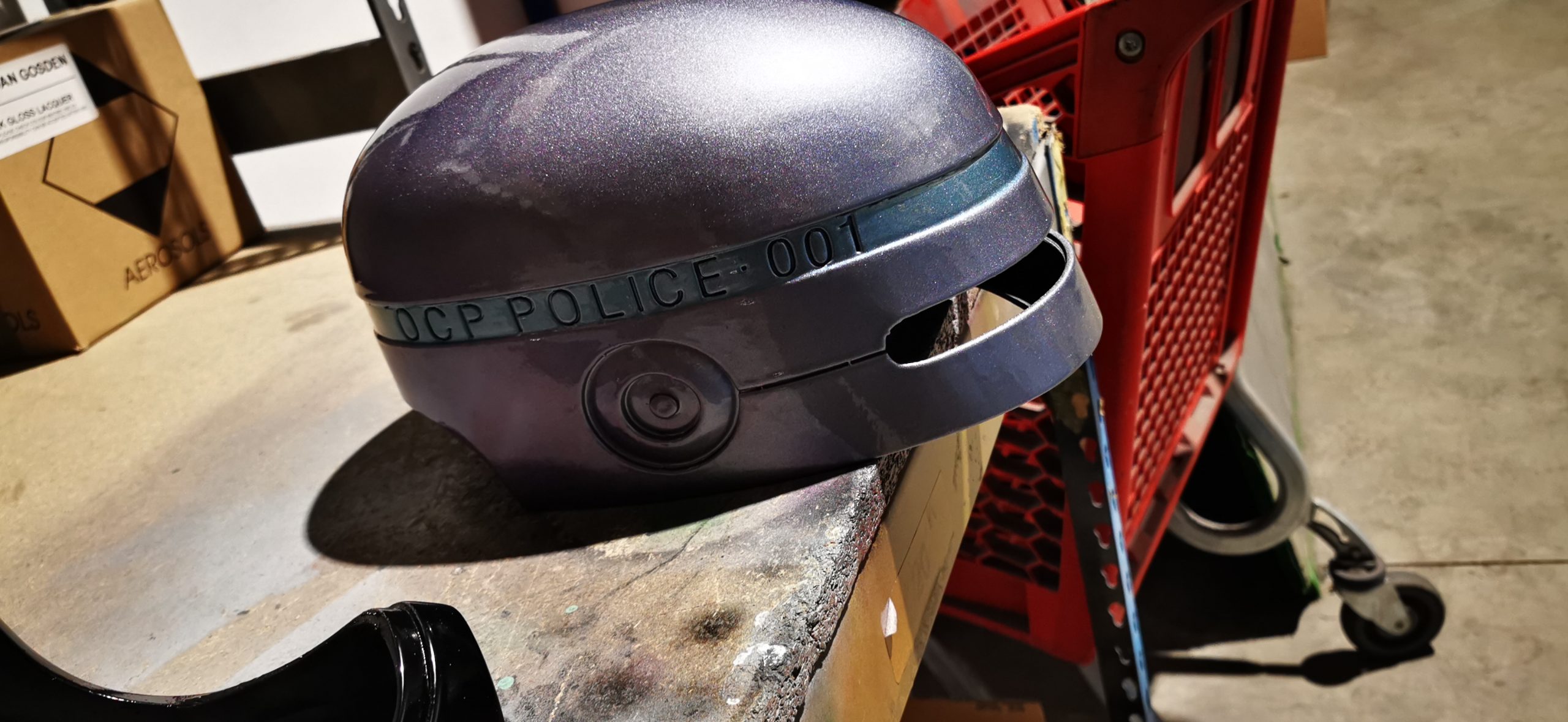 painted helmet in last stages