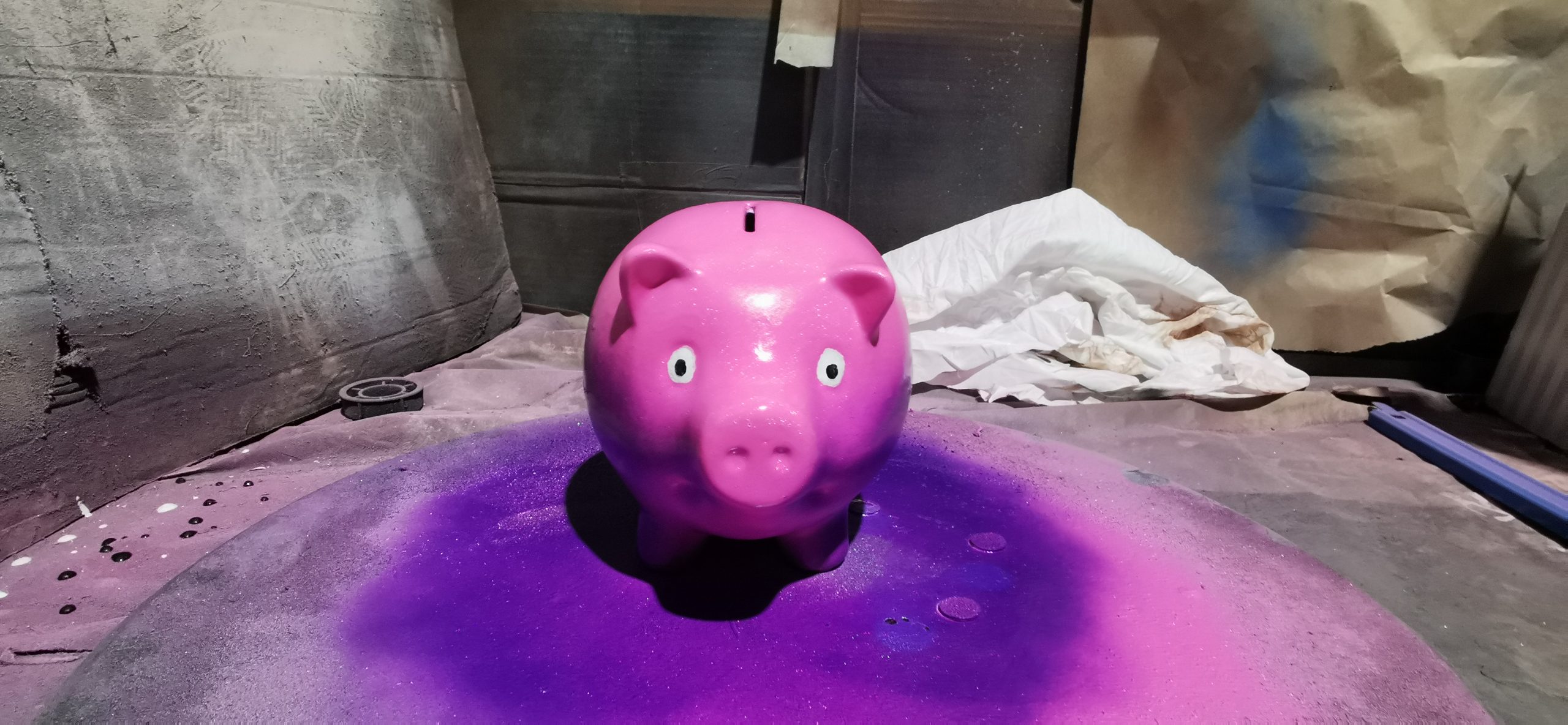 during painting of purple