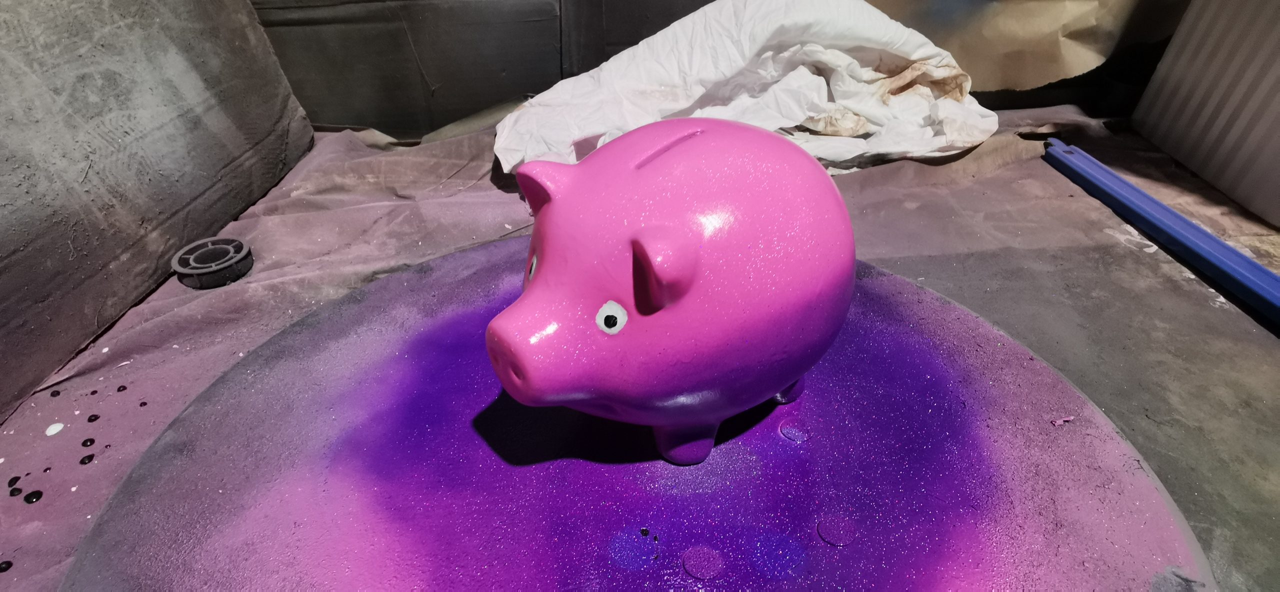pink and purple pig