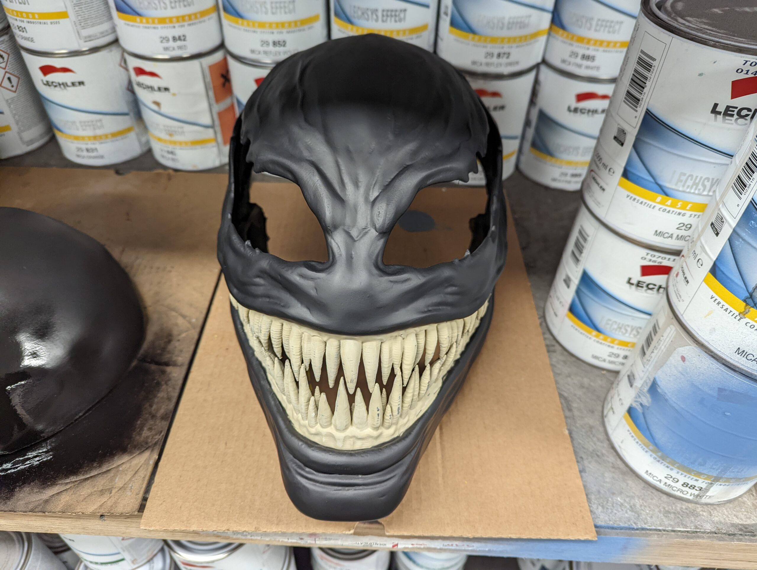 mask and teeth painted