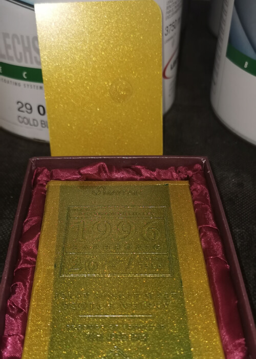 shiny gold ingot in case