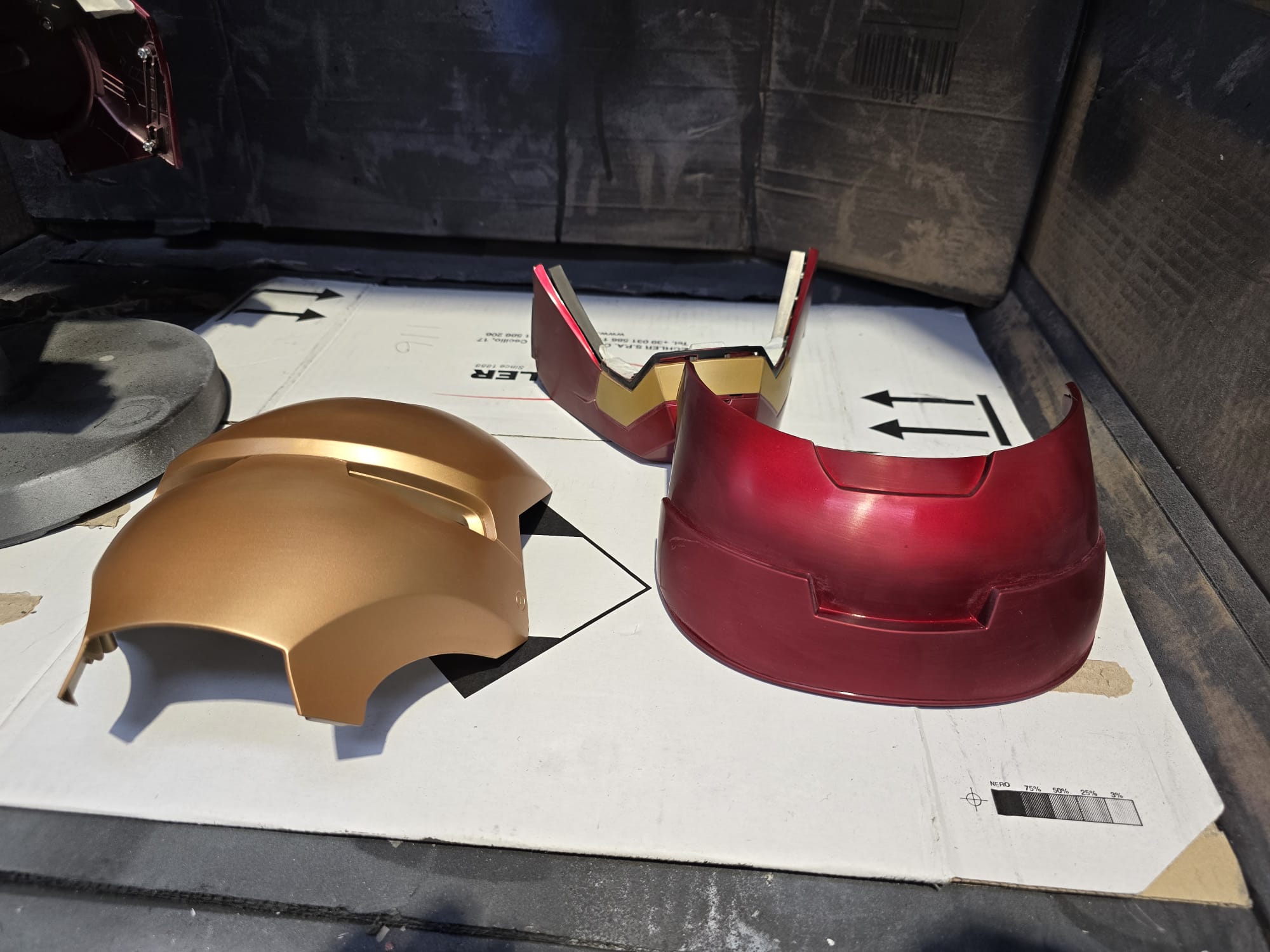 parts ready for spraying