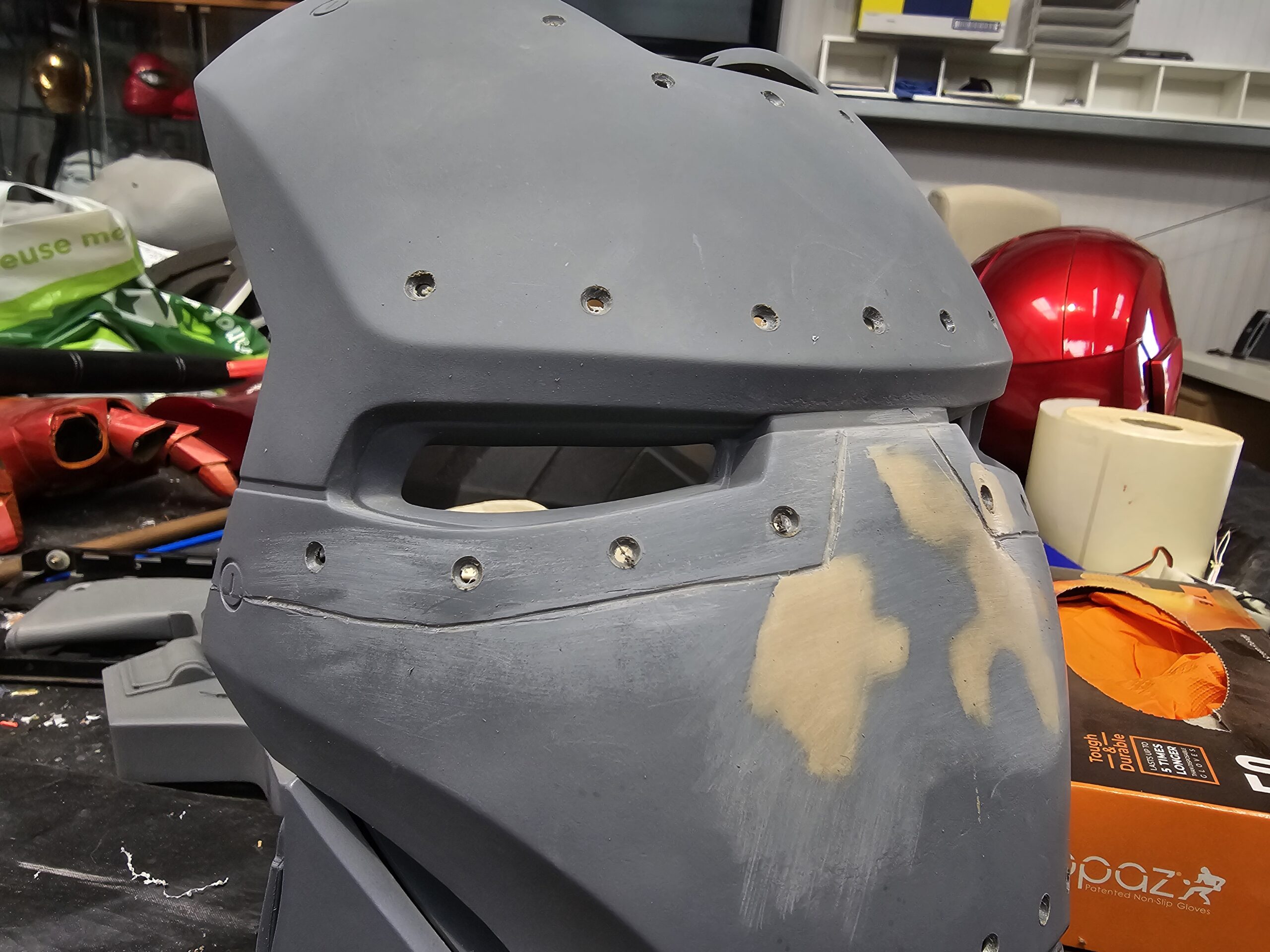 sanding and holes up close