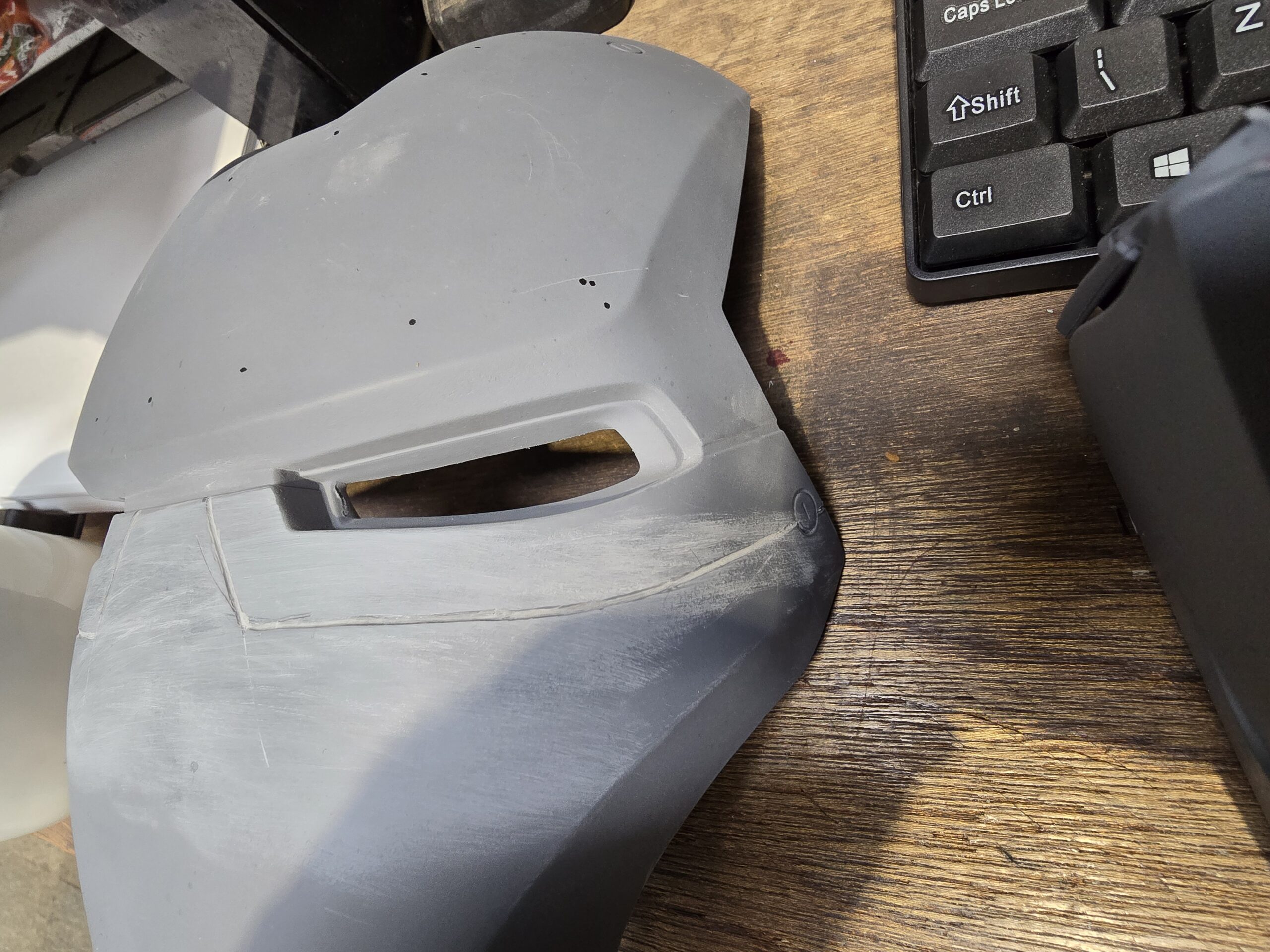 sanding down mask
